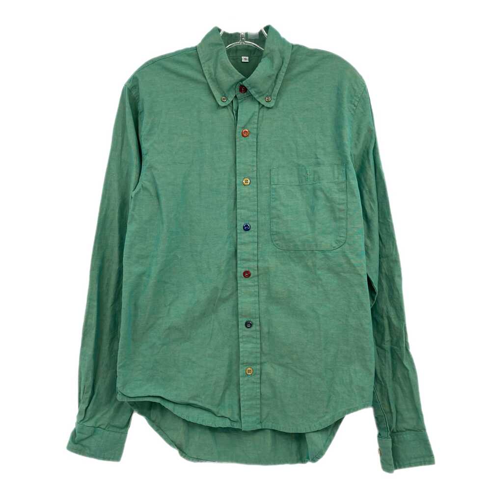 Musa Green Cotton Long Sleeve Button-Up Shirt | Men's Size S
